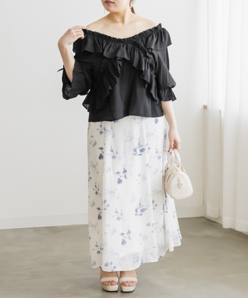 CLETTE(クレット)の「クロスフリル2WAYブラウス(シャツ/ブラウス・レディース・ブラック/イエロー/ホワイト・4L/3L/LL)」の13枚目の写真