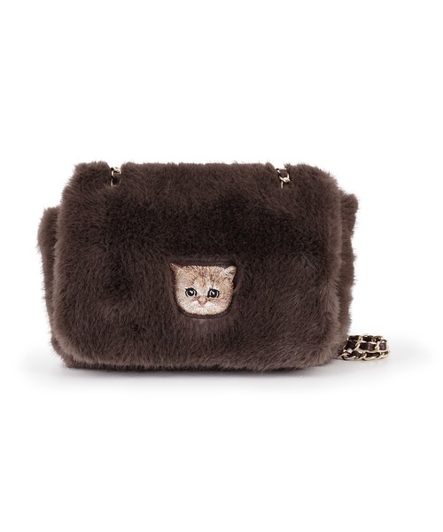 PAUL & JOE ACCESSOIRES(ポールアンドジョーアクセソワ)の「PAUL & JOE ACCESSOIRES (ポール&ジョーアクセソワ)ミニショルダーバッグ PJA-B1282 ファーヌネット(ショルダーバッグ・レディース・ブラウン/グリーン・FREE)」の3枚目の写真