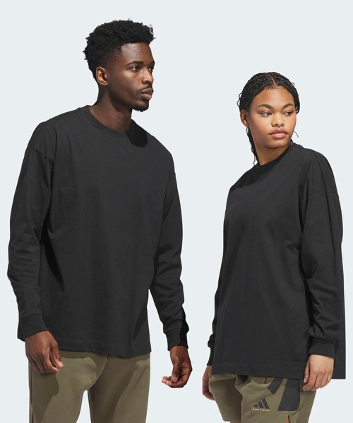 adidas ブラック 長袖 トップス L アディダス バスケットボール 長袖Tシャツ（ジェンダー