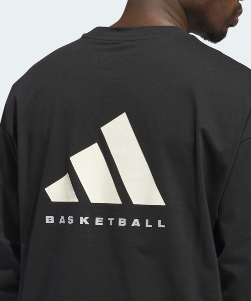 adidas(アディダス)の「アディダス バスケットボール 長袖Tシャツ(ジェンダーニュートラル) / ロンT / アディダス adidas(Tシャツ/カットソー・メンズ・ブラック・LARGE/3XL/XX-LARGE/X-SMALL/X-LARGE/SMALL/MEDIUM)」の6枚目の写真