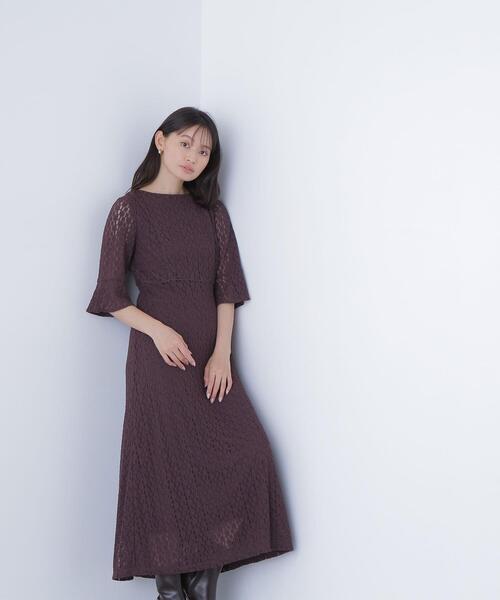 NATURAL BEAUTY BASIC(ナチュラルビューティーベーシック)の「◇レースフレアワンピース(ワンピース・レディース・オフホワイト/ダークブラウン・MEDIUM/P/S)」の1枚目の写真