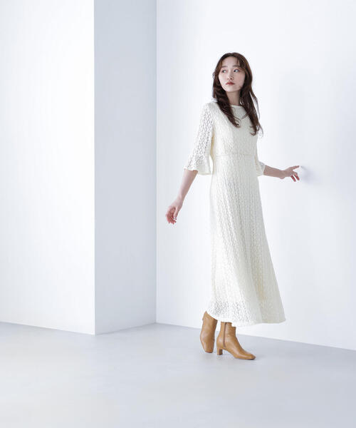 NATURAL BEAUTY BASIC（ナチュラルビューティーベーシック）の「◇レースフレアワンピース（ワンピース・レディース・オフホワイト/ダークブラウン・MEDIUM/P/S）」の21枚目の写真