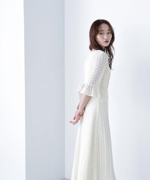 NATURAL BEAUTY BASIC(ナチュラルビューティーベーシック)の「◇レースフレアワンピース(ワンピース・レディース・オフホワイト/ダークブラウン・MEDIUM/P/S)」の12枚目の写真