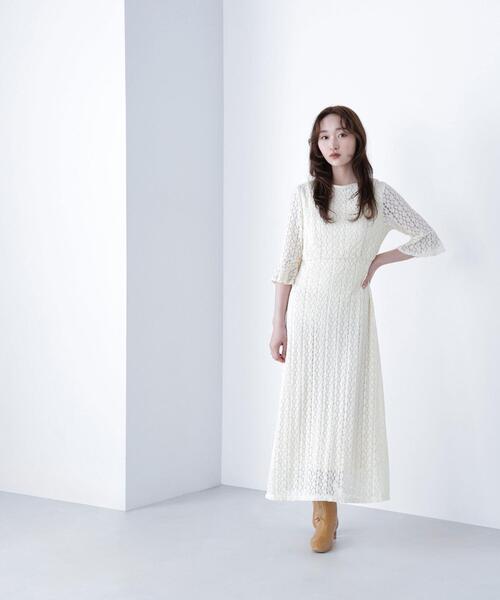 NATURAL BEAUTY BASIC(ナチュラルビューティーベーシック)の「◇レースフレアワンピース(ワンピース・レディース・オフホワイト/ダークブラウン・MEDIUM/P/S)」の13枚目の写真