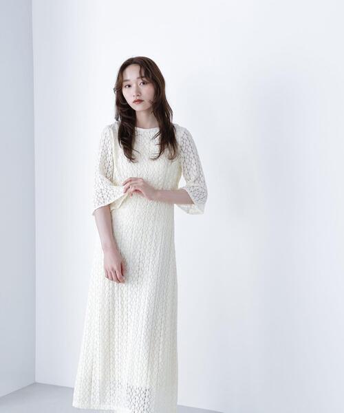 NATURAL BEAUTY BASIC(ナチュラルビューティーベーシック)の「◇レースフレアワンピース(ワンピース・レディース・オフホワイト/ダークブラウン・MEDIUM/P/S)」の14枚目の写真
