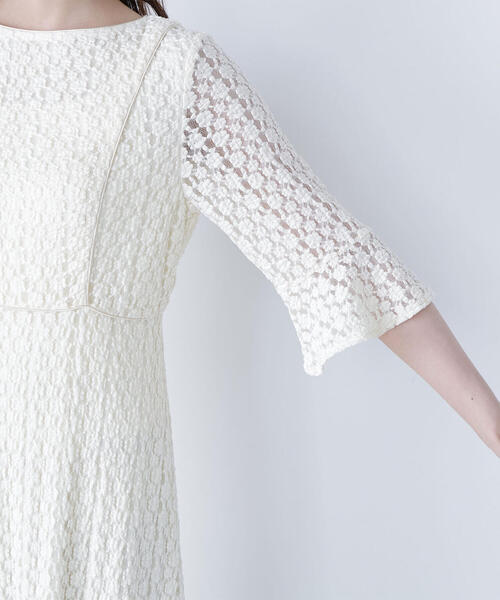 NATURAL BEAUTY BASIC（ナチュラルビューティーベーシック）の「◇レースフレアワンピース（ワンピース・レディース・オフホワイト/ダークブラウン・MEDIUM/P/S）」の6枚目の写真