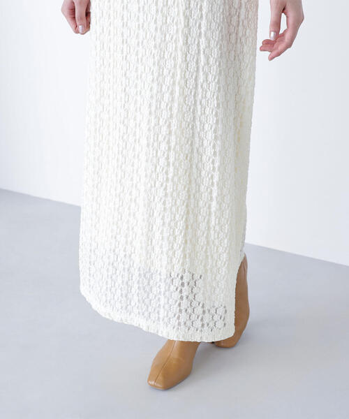 NATURAL BEAUTY BASIC（ナチュラルビューティーベーシック）の「◇レースフレアワンピース（ワンピース・レディース・オフホワイト/ダークブラウン・MEDIUM/P/S）」の8枚目の写真