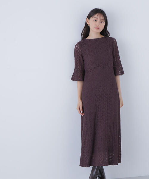 NATURAL BEAUTY BASIC（ナチュラルビューティーベーシック）の「◇レースフレアワンピース（ワンピース・レディース・オフホワイト/ダークブラウン・MEDIUM/P/S）」の11枚目の写真