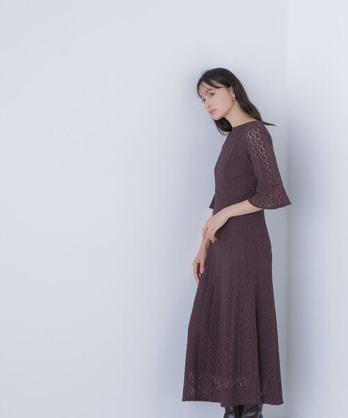 NATURAL BEAUTY BASIC（ナチュラルビューティーベーシック）の「◇レースフレアワンピース（ワンピース・レディース・オフホワイト/ダークブラウン・MEDIUM/P/S）」の15枚目の写真