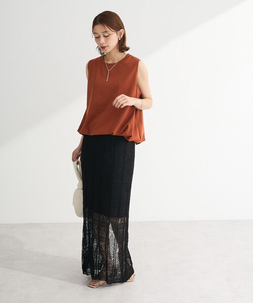 Petit fleur（プチフルール）の「・Petit Fleur バルーンノースリーブプルオーバー（Tシャツ/カットソー・レディース・ブラウン/テラコッタ/チャコールグレー/オフホワイト・FREE）」の5枚目の写真