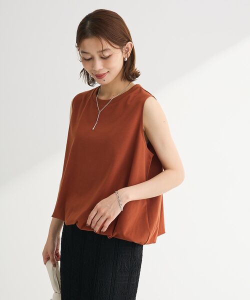 Petit fleur（プチフルール）の「・Petit Fleur バルーンノースリーブプルオーバー（Tシャツ/カットソー・レディース・ブラウン/テラコッタ/チャコールグレー/オフホワイト・FREE）」の9枚目の写真