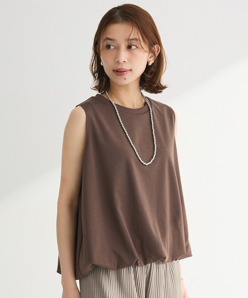 Petit fleur（プチフルール）の「・Petit Fleur バルーンノースリーブプルオーバー（Tシャツ/カットソー・レディース・ブラウン/テラコッタ/チャコールグレー/オフホワイト・FREE）」の4枚目の写真