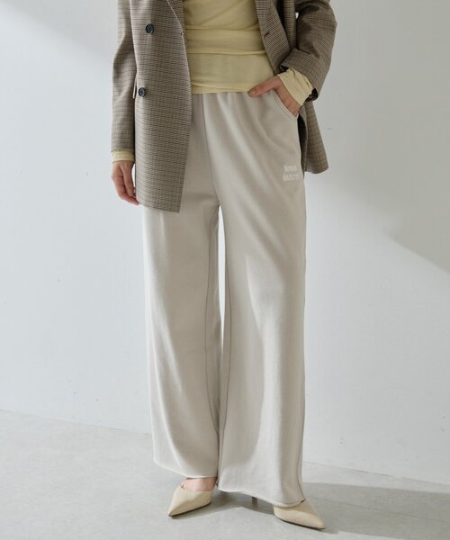 Whim Gazette（ウィムガゼット）の「ロゴ裏毛ワイドパンツ（スウェットパンツ・レディース・ベージュ/ブルー系その他/グレー・FREE）」の3枚目の写真