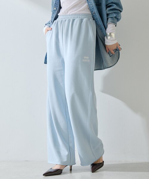 Whim Gazette（ウィムガゼット）の「ロゴ裏毛ワイドパンツ（スウェットパンツ・レディース・ベージュ/ブルー系その他/グレー・FREE）」の13枚目の写真