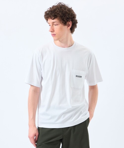 MACKINTOSH PHILOSOPHY(マッキントッシュ フィロソフィー)の「シルケットスムース クルーネック半袖ポケT(Tシャツ/カットソー・メンズ・ホワイト/ダークネイビー・38/40)」の1枚目の写真