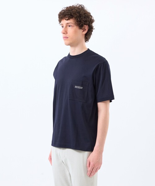 MACKINTOSH PHILOSOPHY(マッキントッシュ フィロソフィー)の「シルケットスムース クルーネック半袖ポケT(Tシャツ/カットソー・メンズ・ホワイト/ダークネイビー・38/40)」の9枚目の写真