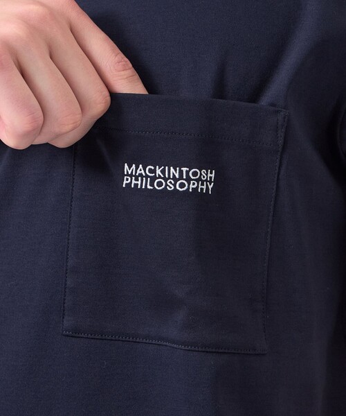 MACKINTOSH PHILOSOPHY(マッキントッシュ フィロソフィー)の「シルケットスムース クルーネック半袖ポケT(Tシャツ/カットソー・メンズ・ホワイト/ダークネイビー・38/40)」の7枚目の写真