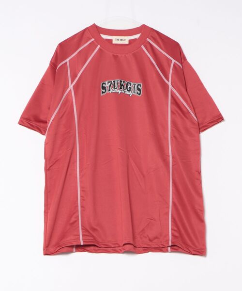 THE HITSS（ヒッツ）の「ロゴプリント オーバーサイズ ステッチデザイン Tシャツ（Tシャツ/カットソー・メンズ・ホワイト/レッド/ブラック・FREE）」の6枚目の写真