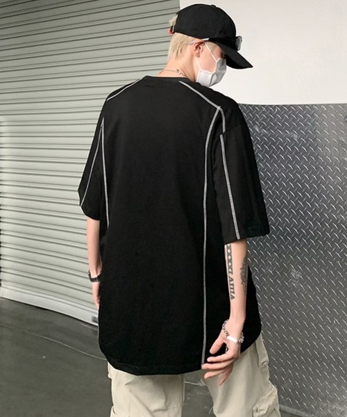 THE HITSS（ヒッツ）の「ロゴプリント オーバーサイズ ステッチデザイン Tシャツ（Tシャツ/カットソー・メンズ・ホワイト/レッド/ブラック・FREE）」の21枚目の写真