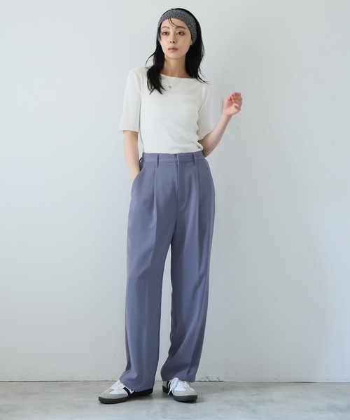 Doula Doula(ドゥーラドゥーラ)の「ハイウエストスラックスパンツ(スラックス・レディース・ブラック/ブルー/アイボリー・マルチサイズ)」の3枚目の写真