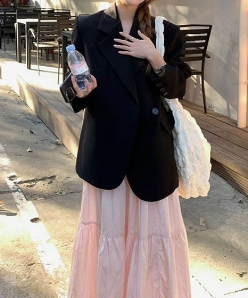 Per sist ence(パーシエンス)の「ティアードフレアスカート(スカート・レディース・ホワイト/ブラック/ピンク・ONE SIZE)」の13枚目の写真