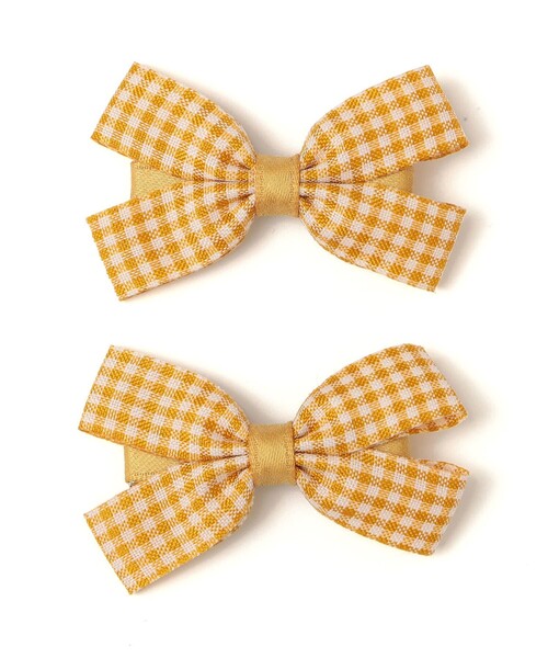 SHIPS(シップス)の「SHIPS KIDS: ギンガムチェック リボン ヘアピン セット(ヘアピン・キッズ・イエロー/ブラック/レッド・ONE SIZE)」の2枚目の写真