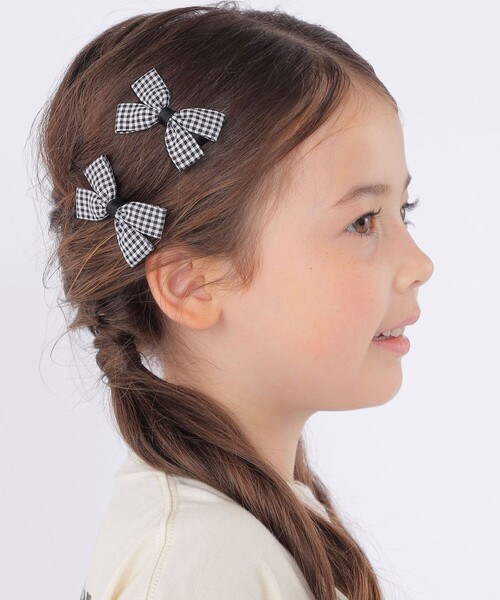 SHIPS(シップス)の「SHIPS KIDS: ギンガムチェック リボン ヘアピン セット(ヘアピン・キッズ・イエロー/ブラック/レッド・ONE SIZE)」の1枚目の写真