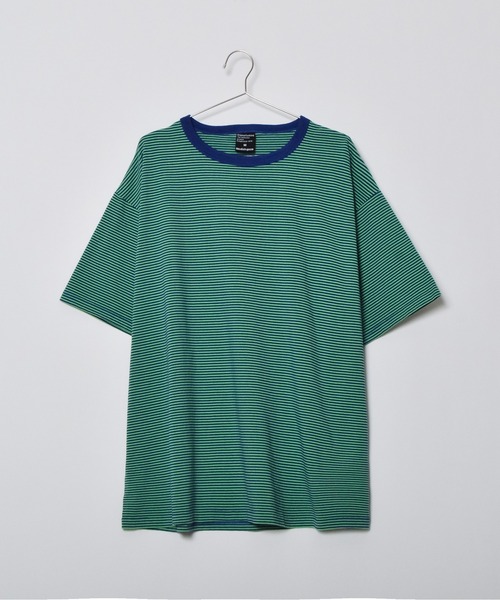 DOUBLE STEAL(ダブルスティール)の「ボーダー天竺半袖T(Tシャツ/カットソー・メンズ・グリーン・LARGE/MEDIUM)」の10枚目の写真