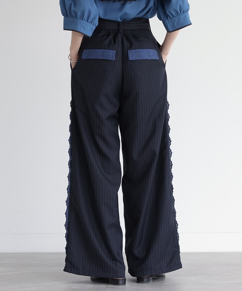 somari imagination（ソマリ イマジネーション）の「『サイドレースワイドパンツ』（その他パンツ・レディース・ネイビー/グレー・1/2）」の5枚目の写真