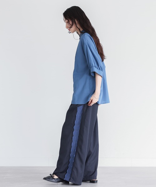 somari imagination（ソマリ イマジネーション）の「『サイドレースワイドパンツ』（その他パンツ・レディース・ネイビー/グレー・1/2）」の11枚目の写真