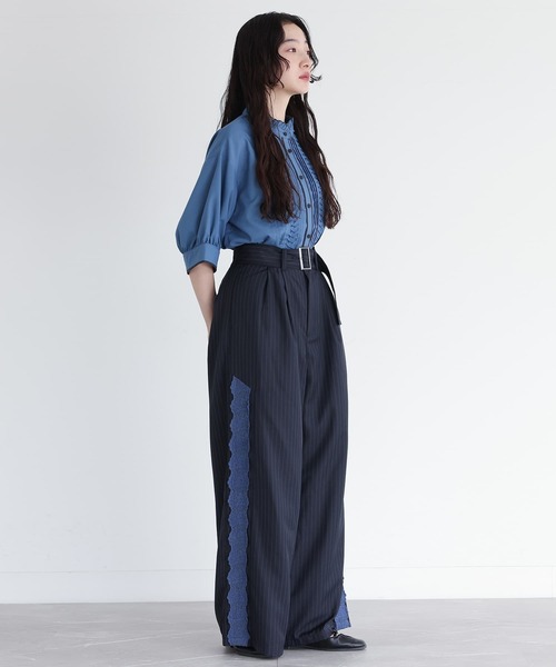 somari imagination（ソマリ イマジネーション）の「『サイドレースワイドパンツ』（その他パンツ・レディース・ネイビー/グレー・1/2）」の10枚目の写真