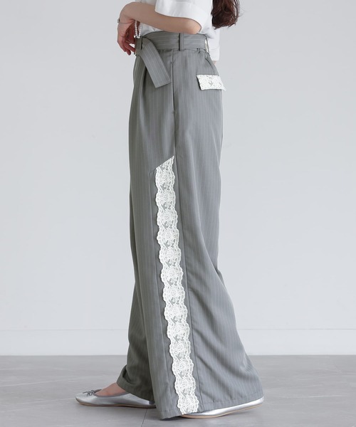 somari imagination（ソマリ イマジネーション）の「『サイドレースワイドパンツ』（その他パンツ・レディース・ネイビー/グレー・1/2）」の15枚目の写真