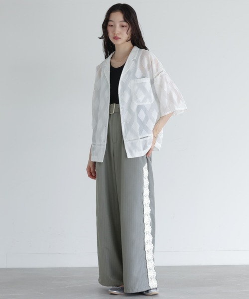 somari imagination（ソマリ イマジネーション）の「『サイドレースワイドパンツ』（その他パンツ・レディース・ネイビー/グレー・1/2）」の18枚目の写真