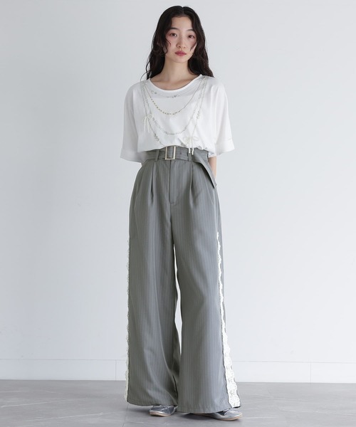 somari imagination（ソマリ イマジネーション）の「『サイドレースワイドパンツ』（その他パンツ・レディース・ネイビー/グレー・1/2）」の19枚目の写真