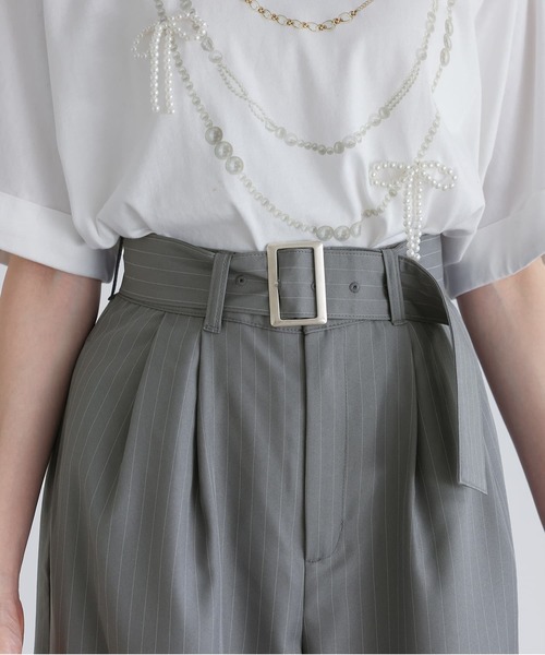 somari imagination（ソマリ イマジネーション）の「『サイドレースワイドパンツ』（その他パンツ・レディース・ネイビー/グレー・1/2）」の21枚目の写真