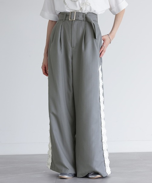 somari imagination（ソマリ イマジネーション）の「『サイドレースワイドパンツ』（その他パンツ・レディース・ネイビー/グレー・1/2）」の13枚目の写真