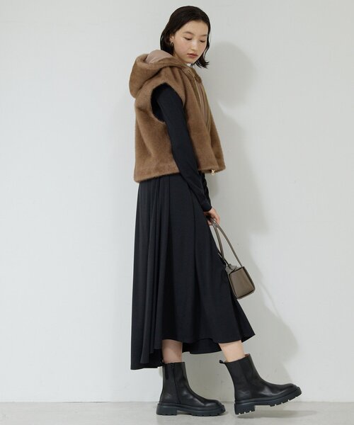 セール】【プラスワンで着映え！】フーディーファーベスト（ベスト