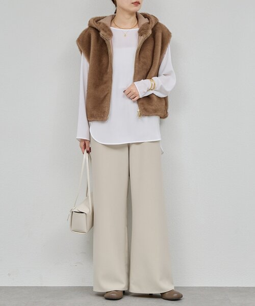 セール】【プラスワンで着映え！】フーディーファーベスト