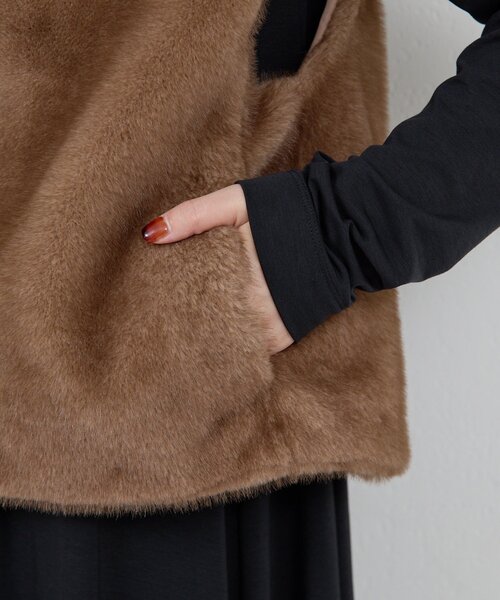 プラスワンで着映え！】フーディーファーベスト（ベスト