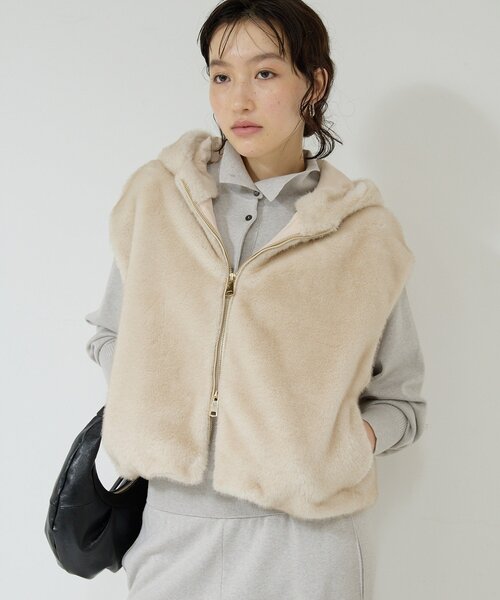 プラスワンで着映え！】フーディーファーベスト（ベスト