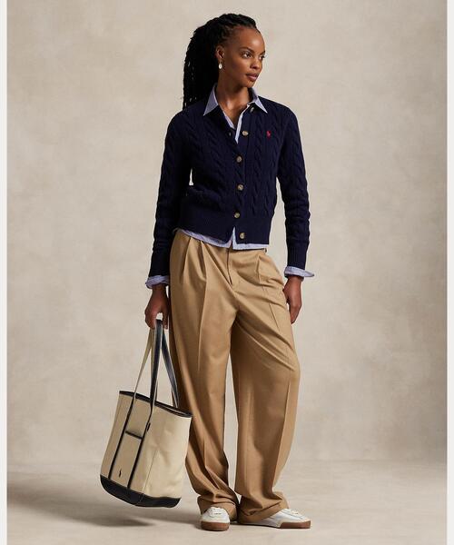 POLO RALPH LAUREN（ポロ ラルフ ローレン）の「ケーブルニット ウールカシミヤ カーディガン（カーディガン/ボレロ・レディース・ブルー・L/XXS/XS/XL/S/M）」の7枚目の写真