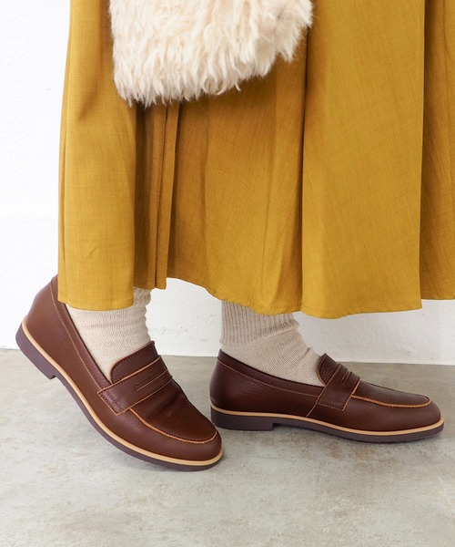 ENあしながおじさん（エンアシナガオジサン）の「防水｜コインローファー　5360613（ローファー・レディース・ブラック/ブラックミックス/チョコ・24cm/23.5cm/23cm/22.5cm/24.5cm）」の20枚目の写真