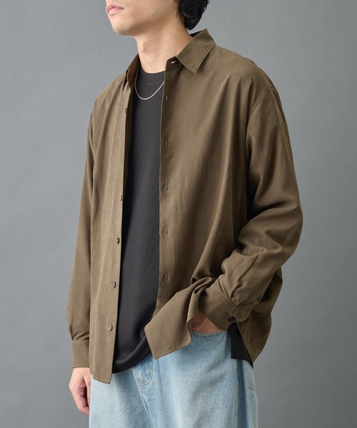 COLONY 2139（コロニートゥーワンスリーナイン）の「ナローピーチレギュラーシャツ（シャツ/ブラウス・メンズ・キャメル/ブラック/オリーブ・MEDIUM/LARGE）」の21枚目の写真