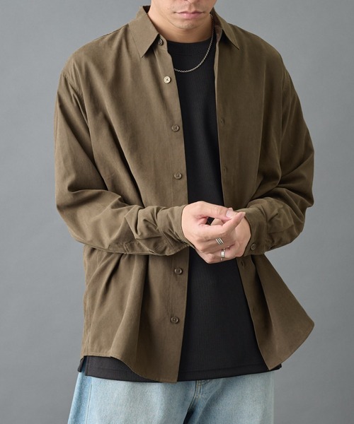 COLONY 2139（コロニートゥーワンスリーナイン）の「ナローピーチレギュラーシャツ（シャツ/ブラウス・メンズ・キャメル/ブラック/オリーブ・MEDIUM/LARGE）」の20枚目の写真
