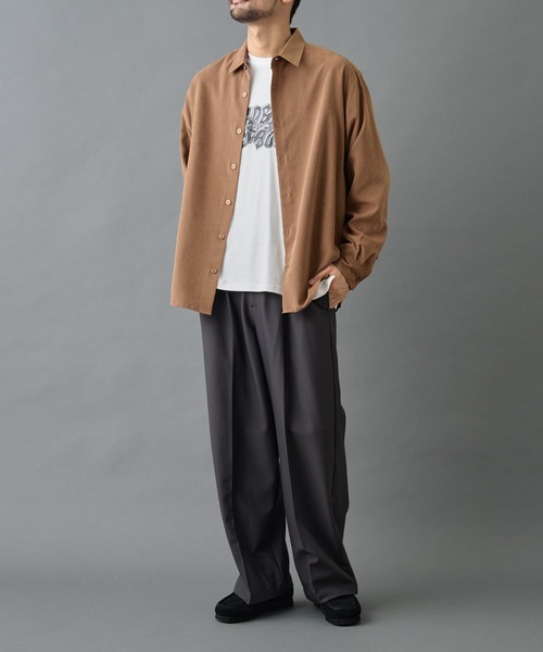 COLONY 2139（コロニートゥーワンスリーナイン）の「ナローピーチレギュラーシャツ（シャツ/ブラウス・メンズ・キャメル/ブラック/オリーブ・MEDIUM/LARGE）」の6枚目の写真