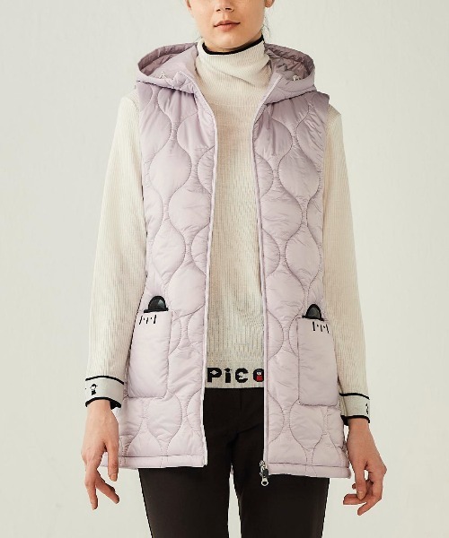 Picone CLUB（ピッコーネクラブ）の「防風保温キルティング中綿ベスト（ベスト・レディース・ライトパープル/ネイビー/カーキ/ライトグレー・L/M/S）」の10枚目の写真