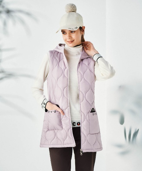 Picone CLUB（ピッコーネクラブ）の「防風保温キルティング中綿ベスト（ベスト・レディース・ライトパープル/ネイビー/カーキ/ライトグレー・L/M/S）」の16枚目の写真