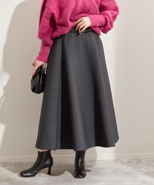 セール】【金子綾さん着用】ウールボンディングフレアスカート