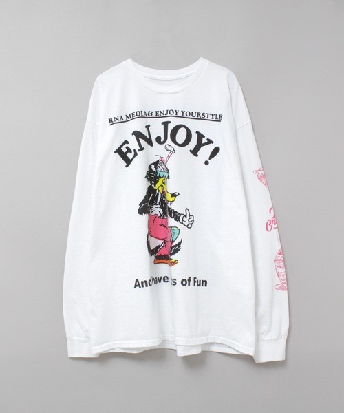 RNA(アールエヌエー)の「M2521 ウルフプリントロンT(Tシャツ/カットソー・レディース・ホワイト/ブラック/アッシュグレー・MEDIUM)」の6枚目の写真