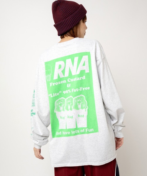 RNA(アールエヌエー)の「M2521 ウルフプリントロンT(Tシャツ/カットソー・レディース・ホワイト/ブラック/アッシュグレー・MEDIUM)」の16枚目の写真